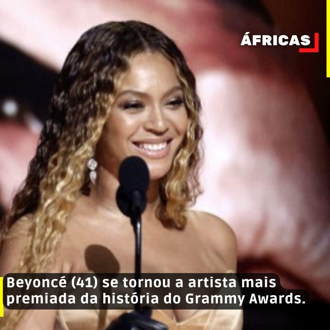 Beyoncé, 41, se tornou a artista mais premiada da história do Grammy Awards.