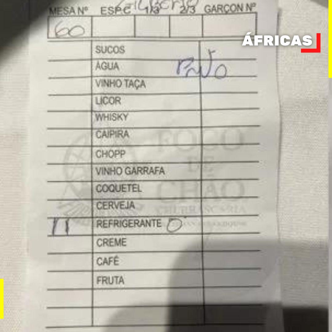 GARÇOM DE CHURRASCARIA ESCREVE 