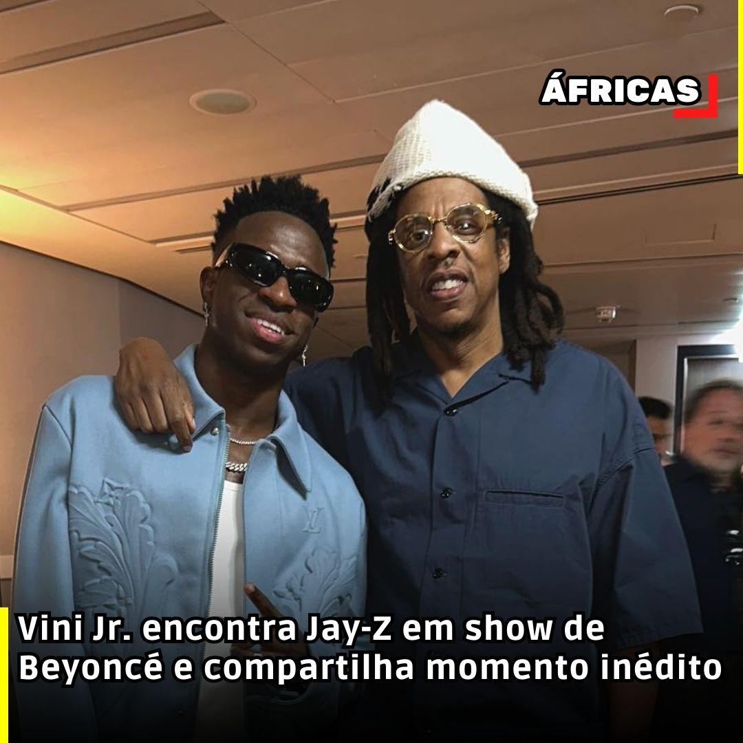 Vini Jr. encontra Jay-Z em show de Beyoncé e compartilha momento inédito