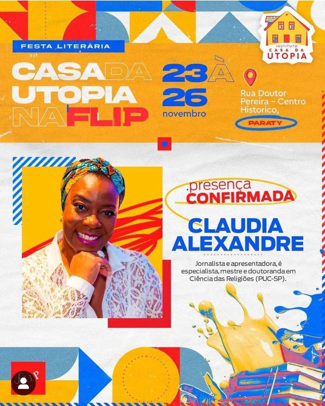 Lançamento do livro Exu-Mulher e o Matriarcado Nagô da jornalista Claudia Alexandre é destaque na programação de Paraty