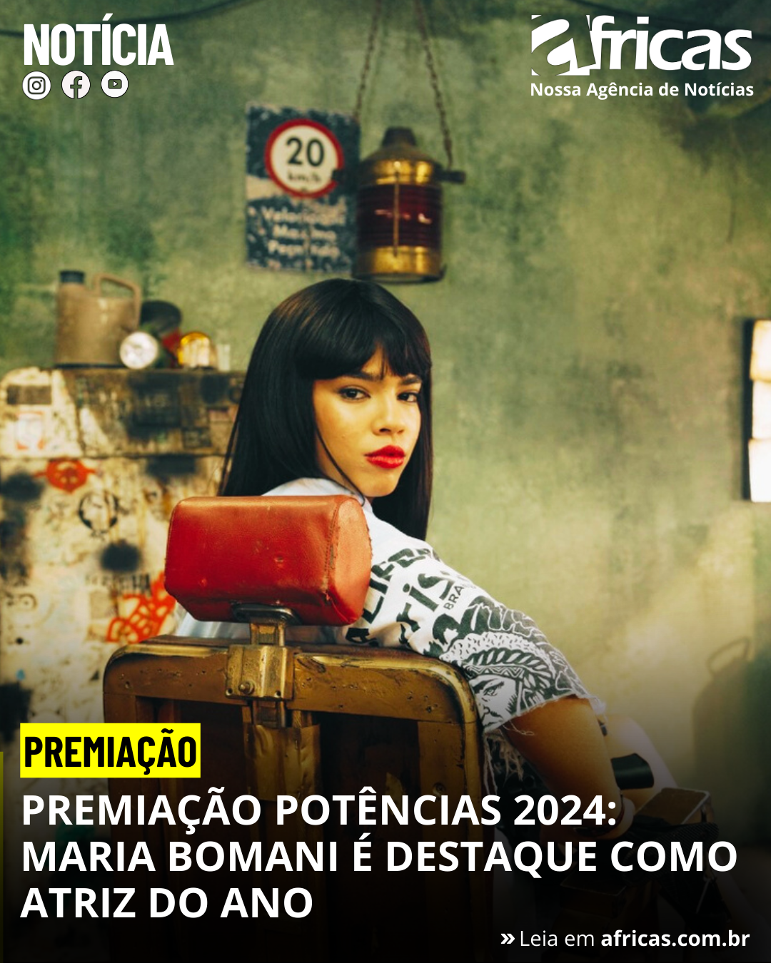 Premiação Potências 2024: Maria Bomani é destaque como Atriz do Ano