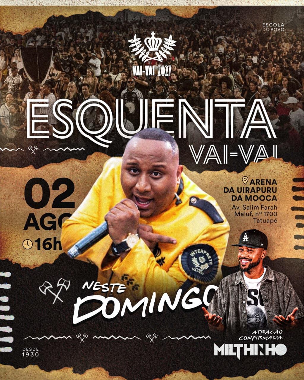 Vai-Vai abre temporada rumo ao Carnaval 2027 com grande esquenta na Arena Uirapuru