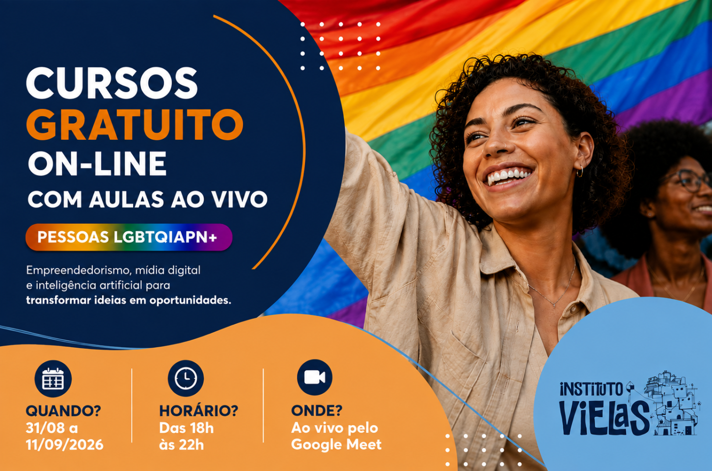 Projeto oferece curso gratuito para pessoas LGBTQIAPN+ em todo o pais