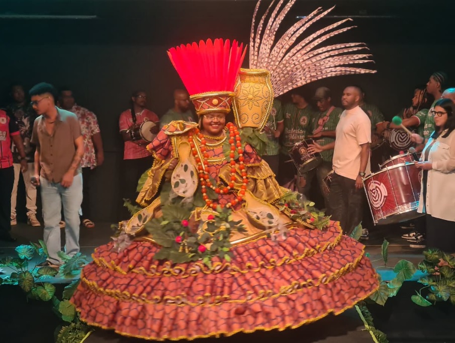 Morro da Casa Verde apresenta suas fantasias para o Carnaval de 2027 em São Paulo.