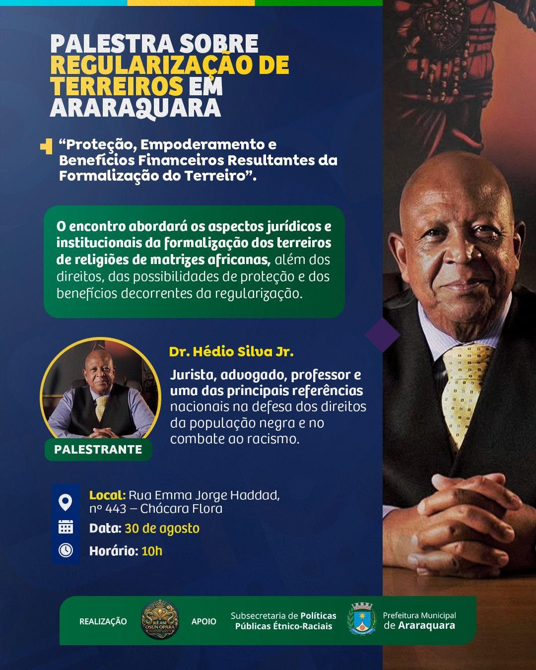 Palestra em Araraquara debate a regularização de terreiros e proteção legal