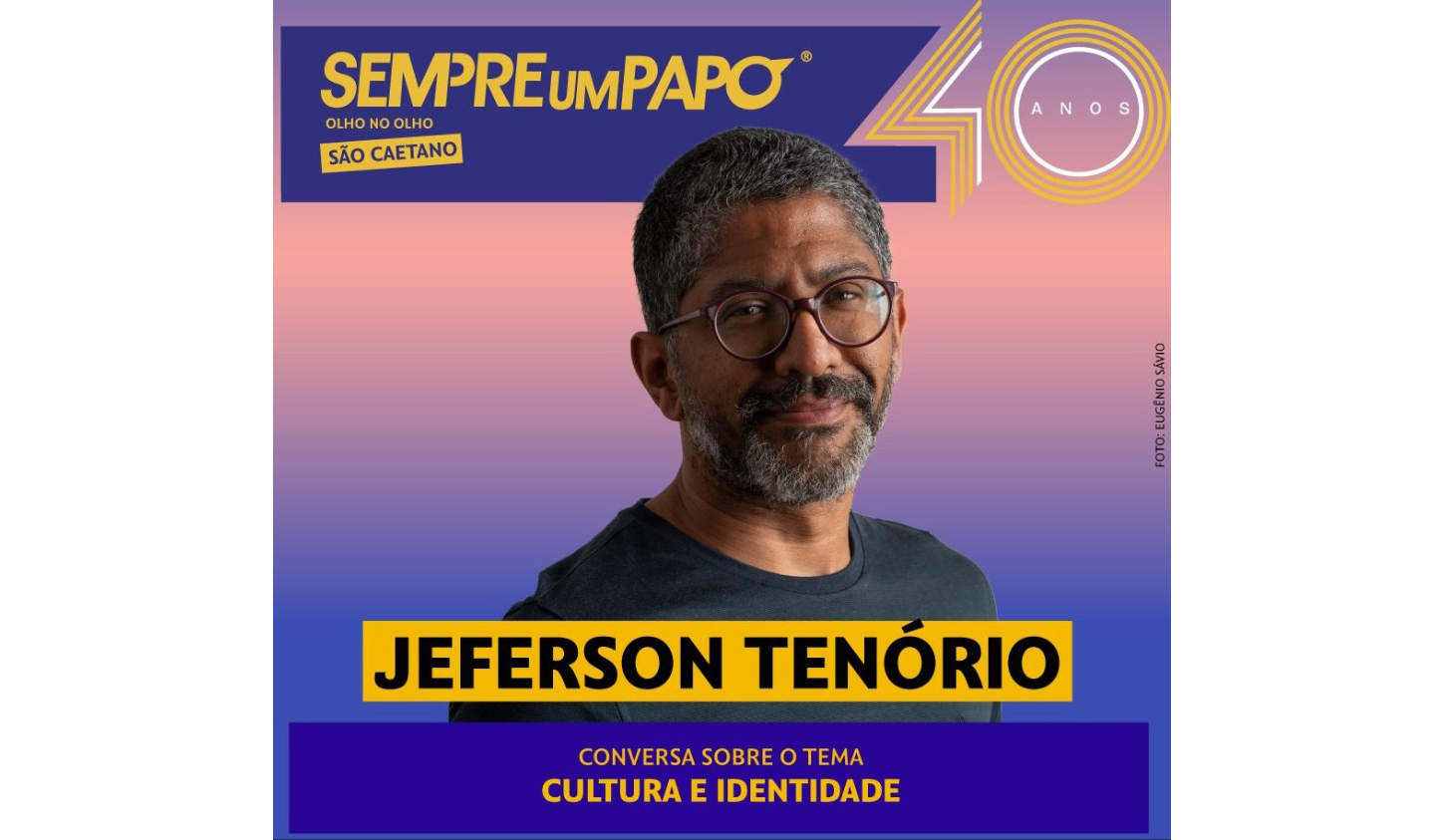 Jeferson Tenório participa de debate gratuito do Sempre Um Papo em Diadema