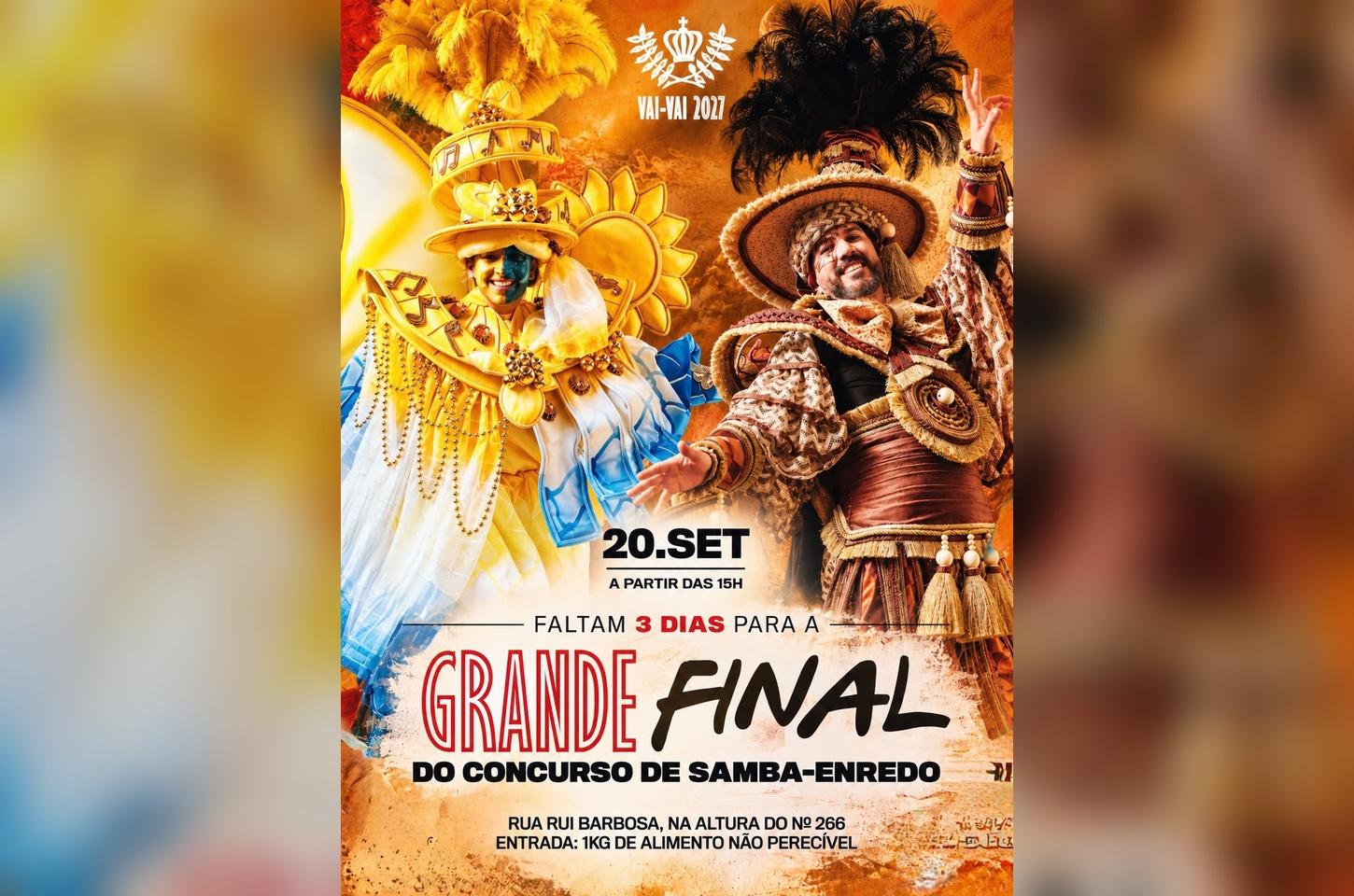 Vai-vai define samba-enredo para o carnaval 2027 em grande final no bixiga