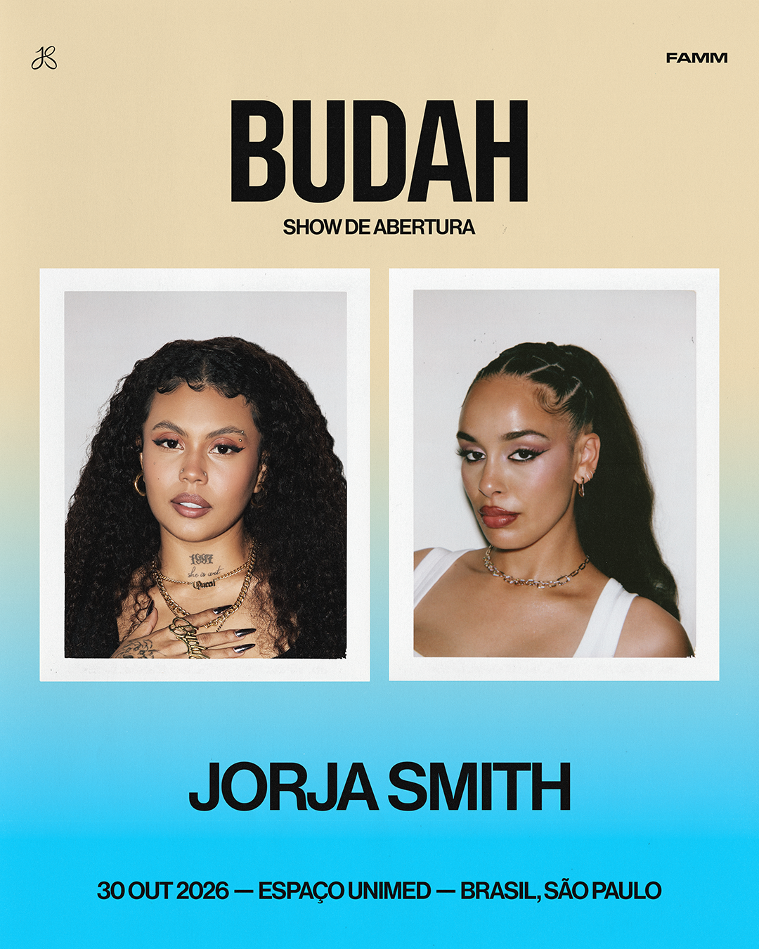 Budah fará o show de abertura para a britânica Jorja Smith em São Paulo