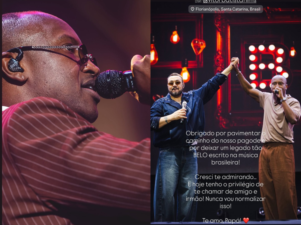 Thiaguinho homenageia Belo após show em Florianópolis