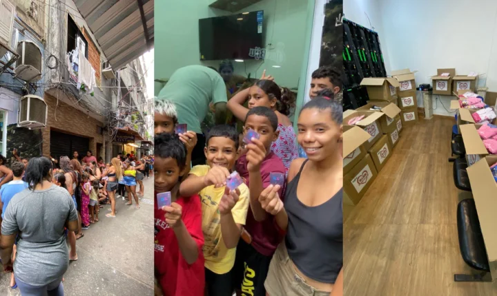 Ação social na Rocinha promoveu neste domingo doações de agasalhos em conjunto com projeto chinês de desenvolvimento