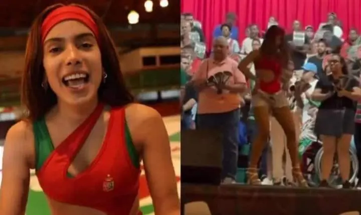 Anitta brilha como rainha de bateria em visita à quadra da Grande Rio