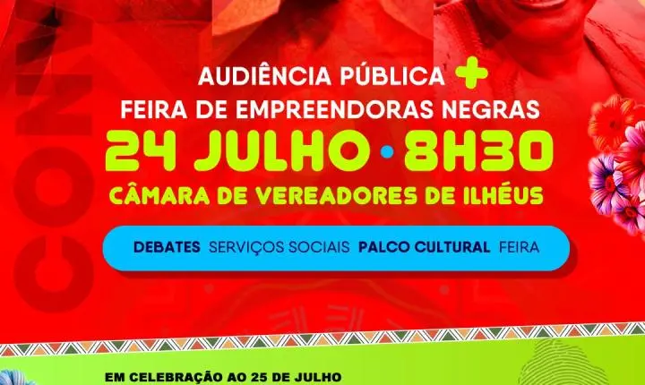 Câmara de Ilhéus promove feira e audiência pelo Julho das Pretas