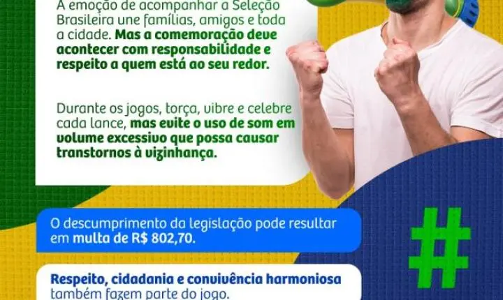 Araraquara alerta sobre multas por som alto e fogos de artifício na Copa do Mundo