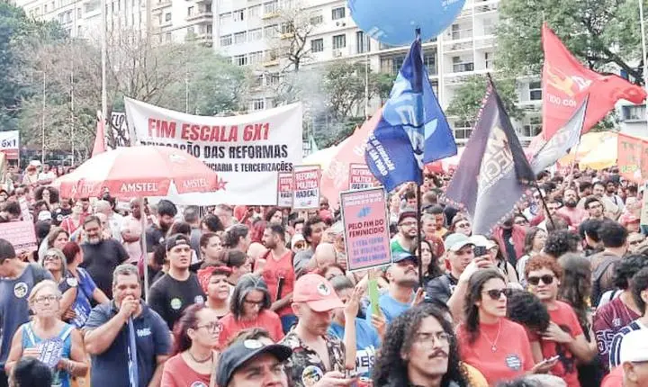 Protestos em São Paulo clamam pelo fim da escala 6x1, mais direitos trabalhistas e combate ao feminicídio