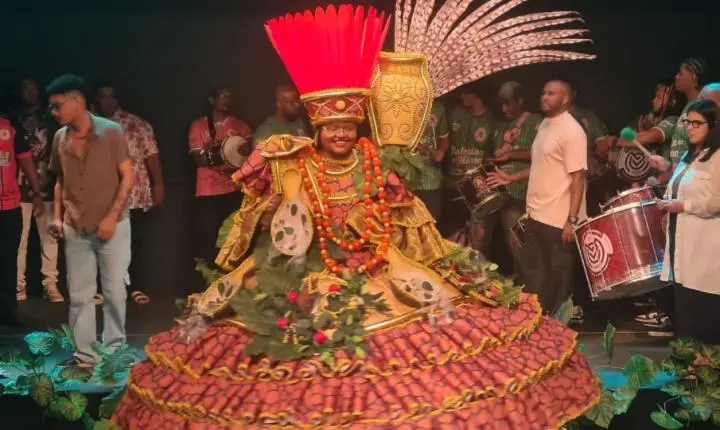 Morro da Casa Verde apresenta suas fantasias para o Carnaval de 2027 em São Paulo.