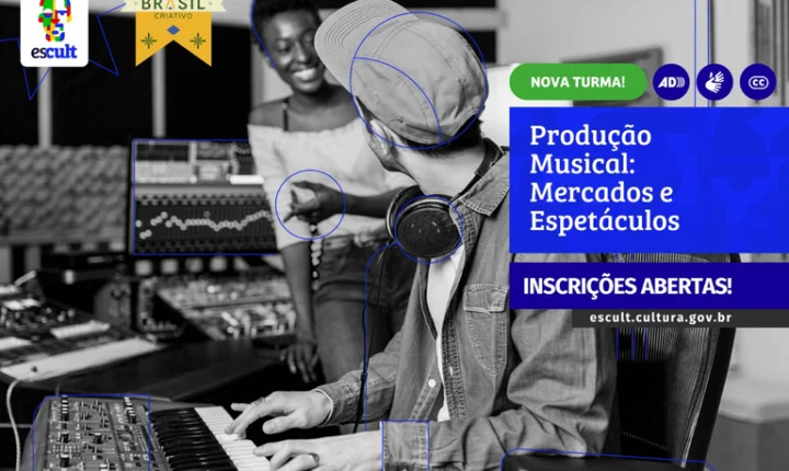 Escult abre inscrições para curso gratuito de produção musical: mercados e espetáculos