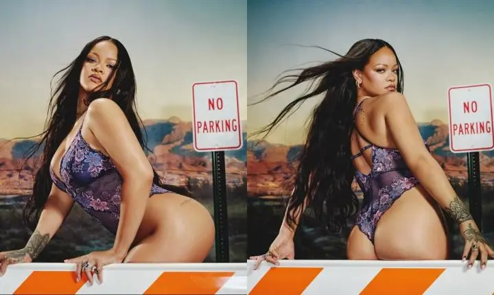 Rihanna lança nova campanha para sua marca de lingerie nas redes sociais