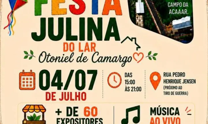 Feira com festa julina do Lar Otoniel de Camargo movimenta Vila Xavier neste sábado (4)